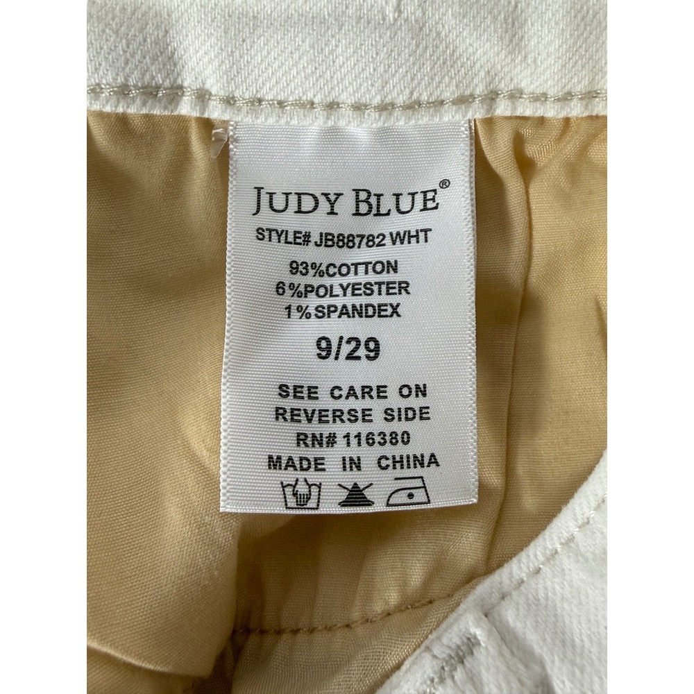 Judy Blue Los Angeles White Denim Jeans Relaxed Fit Braided Trim‎ Women - Picture 11 of 14